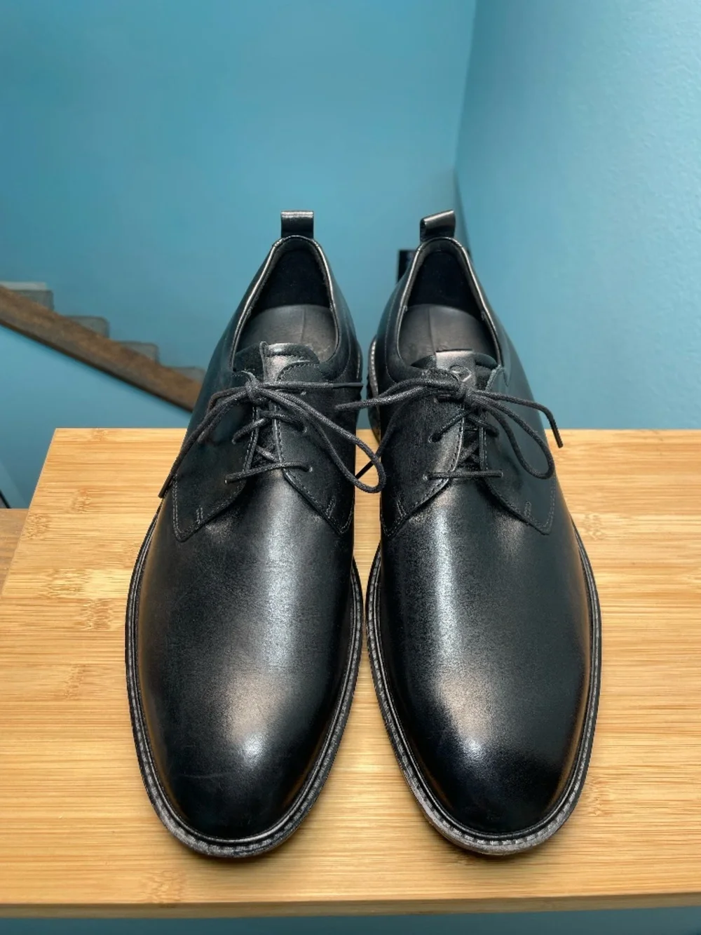 Ecco ST.1 Hybrid Derby Leather Shoes Black EU 46 Men's US 12 12.5 Lace Up EUC!